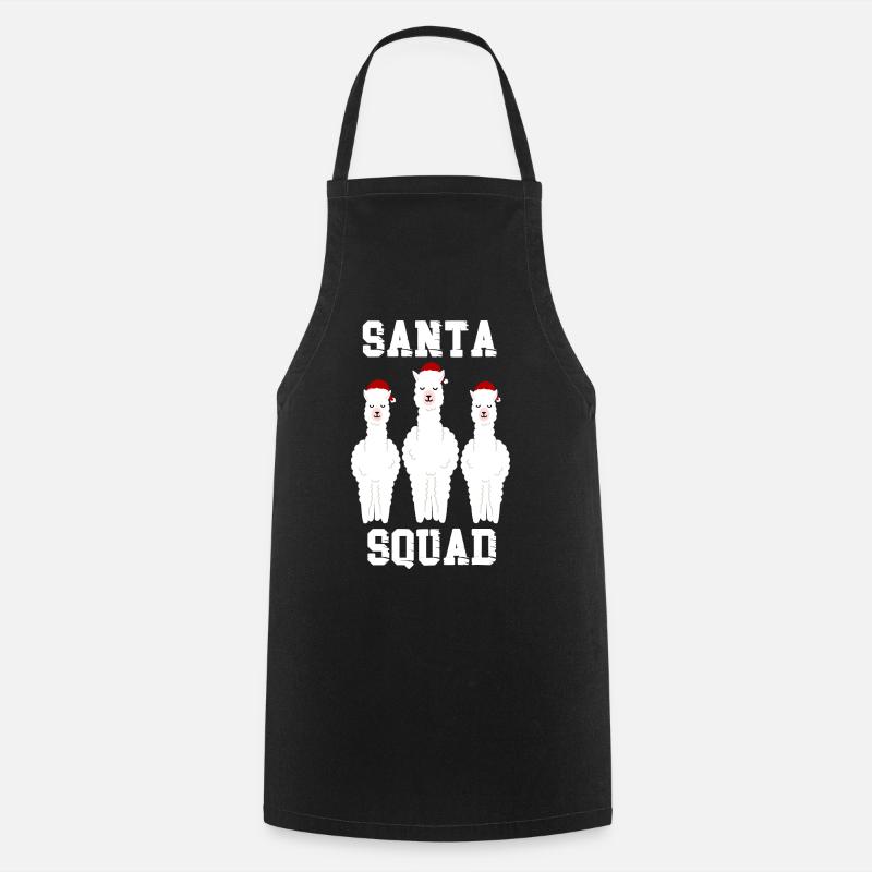 Santa squad llama - Kochschürze - Schwarz