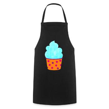 Glace Glace Tasse à Glace Dots Muffin Dots Sweet - Tablier de cuisine - noir - Devant - AI Model Male 185 dark (185cm)