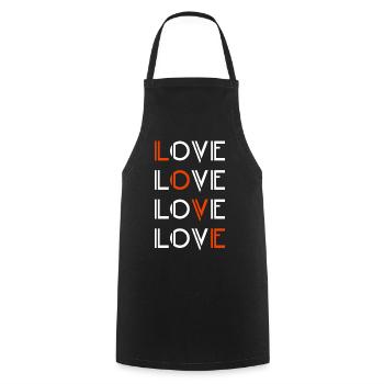 Love / Liebe - Kochschürze - Schwarz - Vorne - AI Model Male 185 dark (185cm)