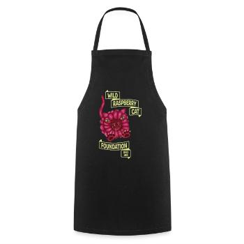 Wild Raspberry Cat - Cooking Apron - black - Front - AI Model Male 185 dark (185cm)