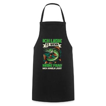 Fishing Fish Lovers Bait Fishing Anglers - Cooking Apron - black - Front - AI Model Male 185 dark (185cm)