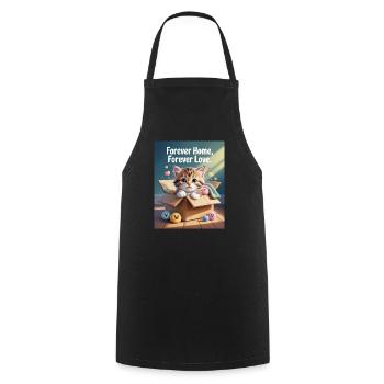 Maison pour toujours, amour pour toujours - Tablier de cuisine - noir - Devant - AI Model Male 185 dark (185cm)