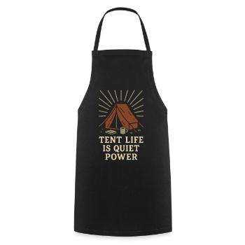 Solo Camping Introverti Campeur Calme - Tablier de cuisine - noir - Devant - AI Model Male 185 dark (185cm)