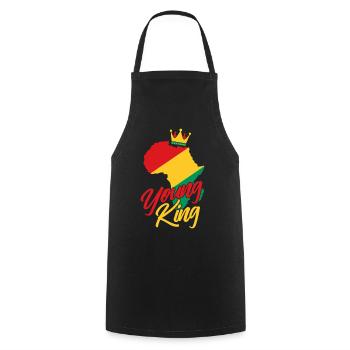 Young King – Black History Melanin Pride - Cooking Apron - black - Front - AI Model Male 185 dark (185cm)