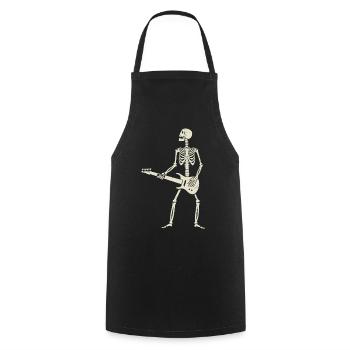 Funny Skeleton Playing Guitar Rock and Roll Fans  - Cooking Apron - black - Front - AI Model Male 185 dark (185cm)