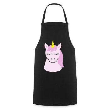 Cute unicorn with closed eyes - Cooking Apron - black - Front - AI Model Male 185 dark (185cm)