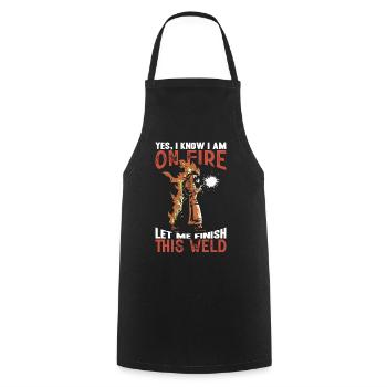 Welder Saying Gifts for Metalworkers - Cooking Apron - black - Front - AI Model Male 185 dark (185cm)