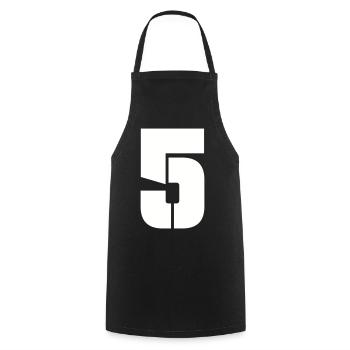 5 - Cooking Apron - black - Front - AI Model Male 185 dark (185cm)