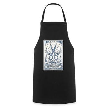 Hairdresser Tarot Card Illustration - Cooking Apron - black - Front - AI Model Male 185 dark (185cm)