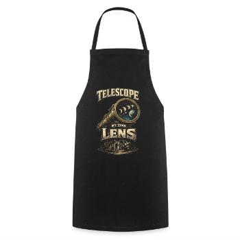 Astronome astronomique Telescope My Time Lens - Tablier de cuisine - noir - Devant - AI Model Male 185 dark (185cm)