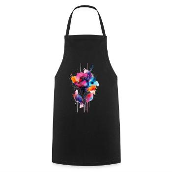 flower - Cooking Apron - black - Front - AI Model Male 185 dark (185cm)