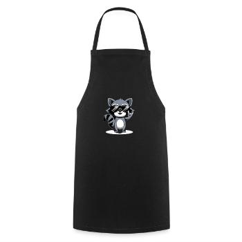 Cool raccoon with sunglasses - Cooking Apron - black - Front - AI Model Male 185 dark (185cm)