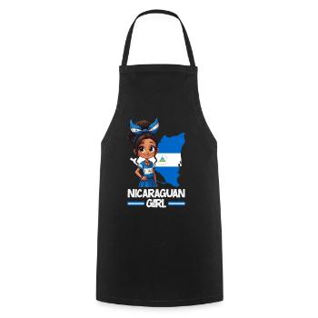 Fierté et Foyer du drapeau du Nicaragua - Tablier de cuisine - noir - Devant - AI Model Male 185 dark (185cm)