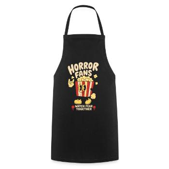 Horror Fans Watch Fear Together - Cooking Apron - black - Front - AI Model Male 185 dark (185cm)