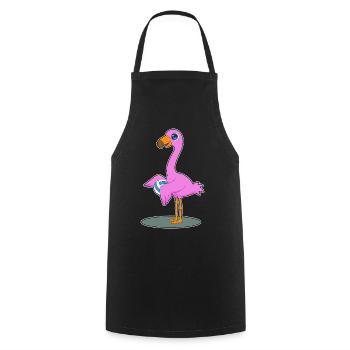 Flamingo Volleyballspieler Volleyball - Kochschürze - Schwarz - Vorne - AI Model Male 185 dark (185cm)