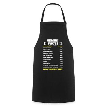 Signe du zodiaque Gémeaux - Tablier de cuisine - noir - Devant - AI Model Male 185 dark (185cm)