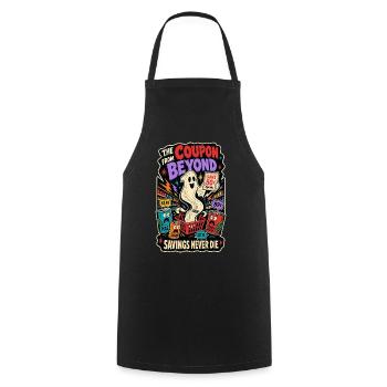 Coupon from Beyond – Sparfuchs Horror Humor - Cooking Apron - black - Front - AI Model Male 185 dark (185cm)