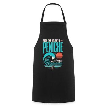 Peniche Surfing - Tablier de cuisine - noir - Devant - AI Model Male 185 dark (185cm)