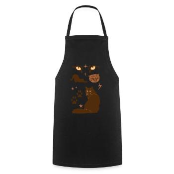 BRUNE KATZEN - Kochschürze - Schwarz - Vorne - AI Model Male 185 dark (185cm)