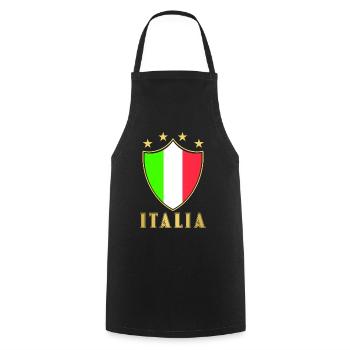 Italia Fußball - Kochschürze - Schwarz - Vorne - AI Model Male 185 dark (185cm)
