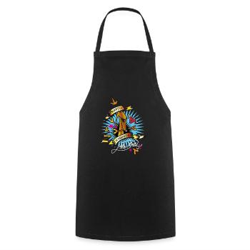 master of disaster white - Cooking Apron - black - Front - AI Model Male 185 dark (185cm)