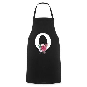 Floral letter - Cooking Apron - black - Front - AI Model Male 185 dark (185cm)