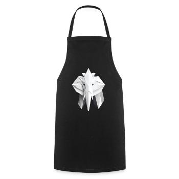 Origami Paper Elephant - Cooking Apron - black - Front - AI Model Male 185 dark (185cm)