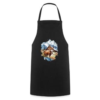 Zermatt, Matterhorn, Matterhorn mountain, hiker - Cooking Apron - black - Front - AI Model Male 185 dark (185cm)