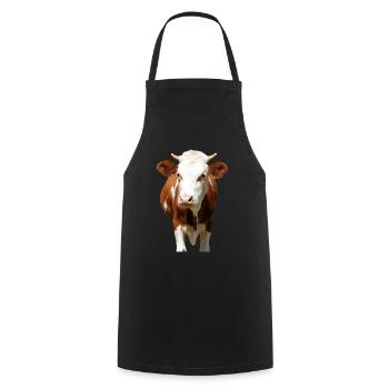Cow Cow Head - Cooking Apron - black - Front - AI Model Male 185 dark (185cm)