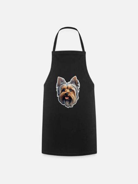 Yorkshire Terrier Kopf - Kochschürze - Schwarz
