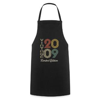 2009 Anniversaire Né en 2009 vintage Rétro. Editio - Tablier de cuisine - noir - Devant - AI Model Male 185 dark (185cm)