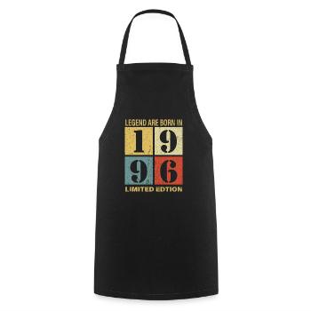 Original Kalender 1996 Vintage Geburtstag Rec - Kochschürze - Schwarz - Vorne - AI Model Male 185 dark (185cm)