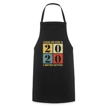 Original Kalender 2020 Vintage Geburtstag Rec - Kochschürze - Schwarz - Vorne - AI Model Male 185 dark (185cm)