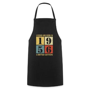 Original Kalender 1956 Vintage Geburtstag Rets - Kochschürze - Schwarz - Vorne - AI Model Male 185 dark (185cm)