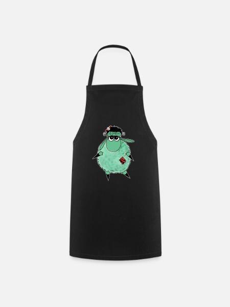 Wolly Sheepling Halloween Monster - Kochschürze - Schwarz