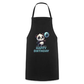 panda comic ballon birthday 3 - Kochschürze - Schwarz - Vorne - AI Model Male 185 dark (185cm)