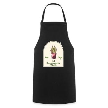 "I'd Propagate That" - Gardener's Humor Indoor - Cooking Apron - black - Front - AI Model Male 185 dark (185cm)