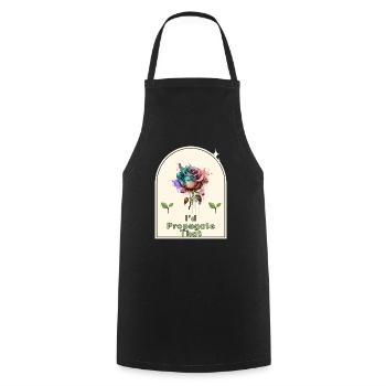 "I'd Propagate That" - Gardener's Humor Indoor - Cooking Apron - black - Front - AI Model Male 185 dark (185cm)