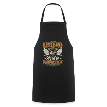 Légende Depuis 1987 Vintage Vintage Anniversaire - Tablier de cuisine - noir - Devant - AI Model Male 185 dark (185cm)