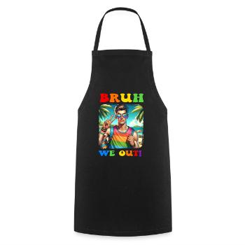 Pride Gay CSD Love LGBTQ Colors of the Rainbow - Cooking Apron - black - Front - AI Model Male 185 dark (185cm)