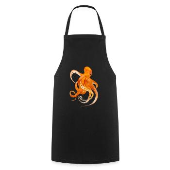 poulpe de poulpe dessin pieuvre - Tablier de cuisine - noir - Devant - AI Model Male 185 dark (185cm)