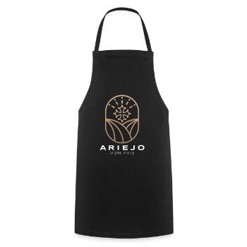 Ariejo Mon Pais, Ariege, Croix occitane. - Tablier de cuisine - noir - Devant - AI Model Male 185 dark (185cm)
