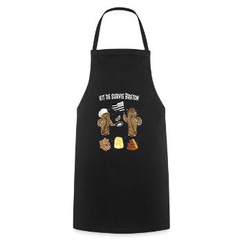 kit de survie breton - Tablier de cuisine - noir - Devant - AI Model Male 185 dark (185cm)