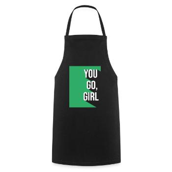 Girlboss YOU GO GIRL - Cooking Apron - black - Front - AI Model Male 185 dark (185cm)