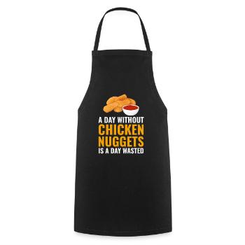 Chicken Nuggets Fast Food Lustiger Spruch - Kochschürze - Schwarz - Vorne - AI Model Male 185 dark (185cm)
