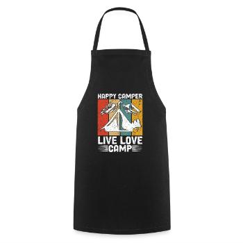Happy Camper Live love Camp - Tablier de cuisine - noir - Devant - AI Model Male 185 dark (185cm)