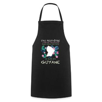 Dans Ma Tête je Suis En Guyane - Tablier de cuisine - noir - Devant - AI Model Male 185 dark (185cm)