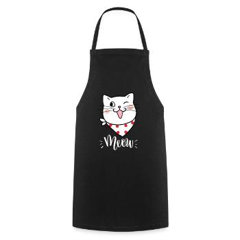 Niedliche Kawaii lustige Katze sagt Miauen - Kochschürze - Schwarz - Vorne - AI Model Male 185 dark (185cm)