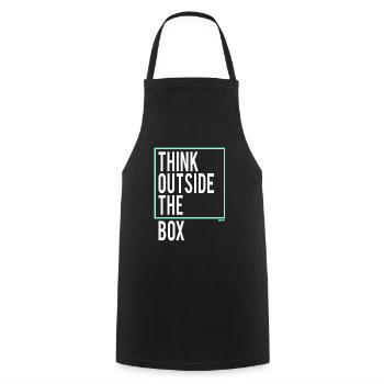 Think outside the Box - Kochschürze - Schwarz - Vorne - AI Model Male 185 dark (185cm)