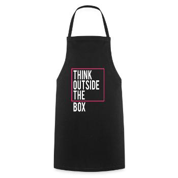 Think outside the Box - Kochschürze - Schwarz - Vorne - AI Model Male 185 dark (185cm)